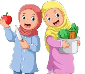 two-girls-is-holding-fruit-pail-vegetables-illustration_33070-6581